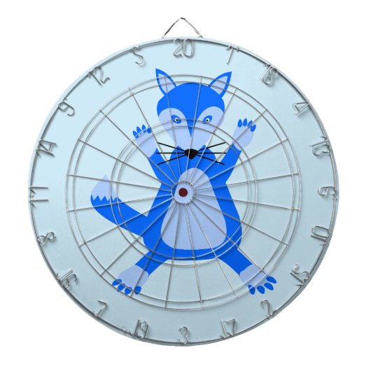 Leuke blauwe baby jongen vos dartbord (Voorkant)