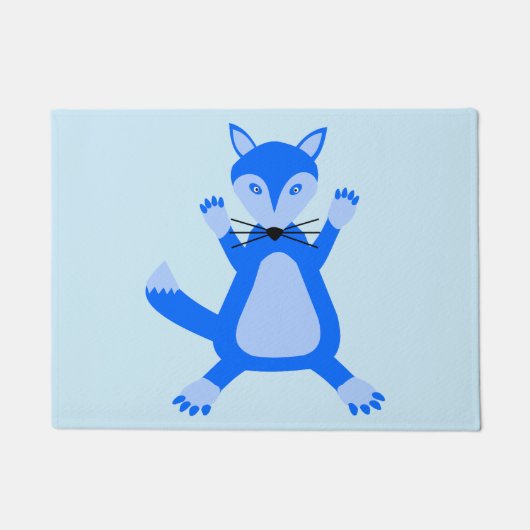 Leuke blauwe baby jongen vos deurmat (Voorkant)