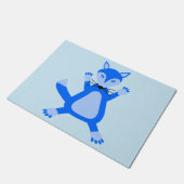 Leuke blauwe baby jongen vos deurmat (Schuin)