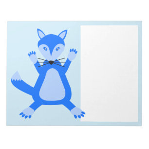 Leuke blauwe baby jongen vos notitieblok