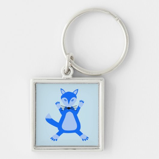 Leuke blauwe baby jongen vos sleutelhanger (Voorkant)