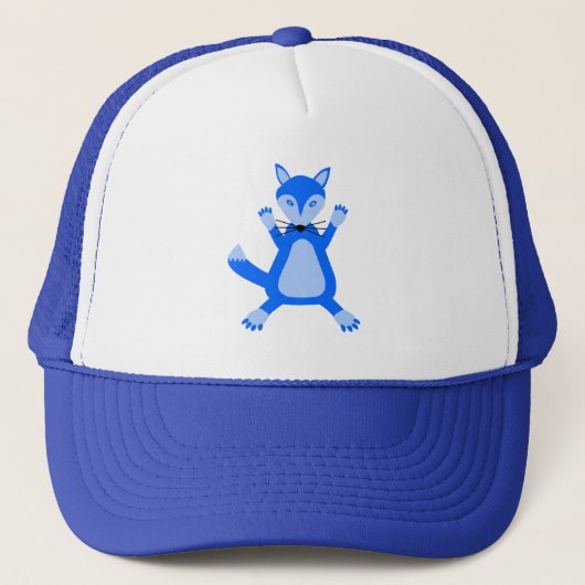 Leuke blauwe baby jongen vos trucker pet (Voorkant)