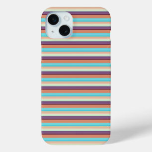 Leuke blauwe bruine strepen  iPhone 15 mini hoesje