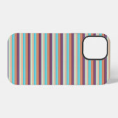 Leuke blauwe bruine strepen iPhone hoesje (Achterkant horizontaal)