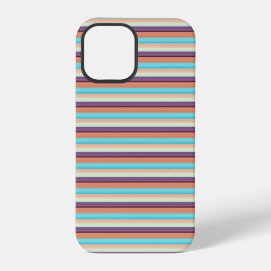 Leuke blauwe bruine strepen iPhone hoesje (Achterkant)