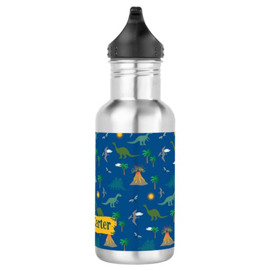 Leuke Blauwe Dinosaurus Patroon Wildlife Planten N Waterfles (Rechts)