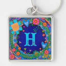 Leuke Blauwe Dragonfly Monogram Inspirivity Sleute Sleutelhanger