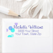 Leuke Blauwe en Blauwgroen Bubbels Retouradres Lab Etiket (Insitu)