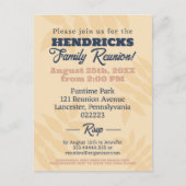 Leuke, blauwe en pastel familiereünie Save the Dat Briefkaart (Voorkant)