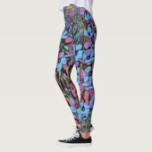 Leuke blauwe en roze bloemprint leggings (Links)