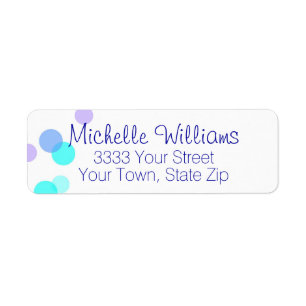 Leuke blauwe en turquoise bubbels retouradreslabel etiket