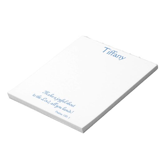 Leuke blauwe en witte scriptie notitieblok (Linkerzijde)