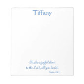 Leuke blauwe en witte scriptie notitieblok (Voorkant)