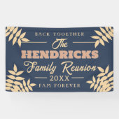 Leuke, blauwe Familie Reünie welkom Banner (Horizontaal)