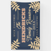 Leuke, blauwe Familie Reünie welkom Banner (Verticaal)