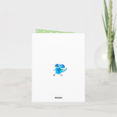 Leuke Blauwe Groene Grappige Hond Kinderen Verjaar Bedankkaart (Achterkant)