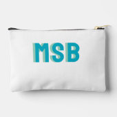 Leuke Blauwe Groene Schaduw Blok Monogram, Op maat Etui (Achterkant)