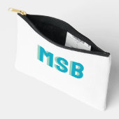 Leuke Blauwe Groene Schaduw Blok Monogram, Op maat Etui (Open)
