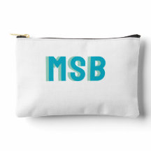 Leuke Blauwe Groene Schaduw Blok Monogram, Op maat