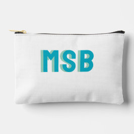 Leuke Blauwe Groene Schaduw Blok Monogram, Op maat Etui
