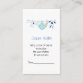 Leuke blauwe illustratie Luier Raffle Informatiekaartje (Voorkant)