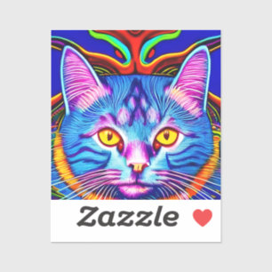 Leuke Blauwe Kat met Gele Ogen Ai Art Sticker