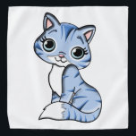 Leuke blauwe kattencartoon bandana<br><div class="desc">Grote gift voor kinder familie,  vrienden of zelfs voor zich! U kunt dit product aanpassen door uw eigen tekst,  foto enz. toe te voegen! Klik enkel op "aanpassen het" knoop om uw één van een vriendelijk product te creëer! Dit ontwerp is ook beschikbaar op veel andere producten.</div>