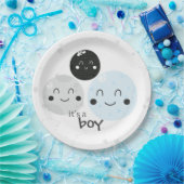 Leuke blauwe Kawaii Planet Het is een Boy Baby sho Papieren Bordje (Feest)