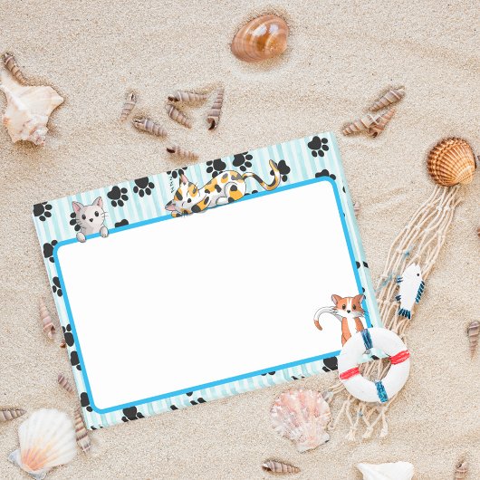 Leuke Blauwe kleur met poten schattige kittens 4"  Post-it® Notes