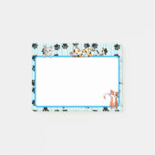 Leuke Blauwe kleur met poten schattige kittens 4"  Post-it® Notes (Voorkant)