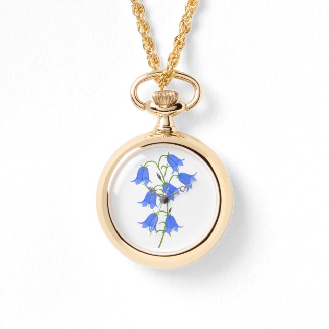 Leuke Blauwe Klokhorloge Ketting (Voorkant)