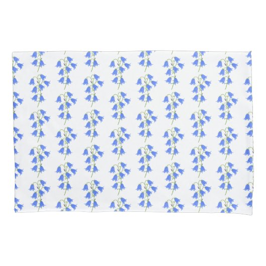 Leuke Blauwe Klokjes Pillowcase Kussensloop (Voorkant)