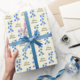 Leuke Blauwe Klokjes Verjaardag Cadeaupapier