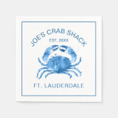 Leuke blauwe krab Waterverven illustratie Servet (Voorkant)