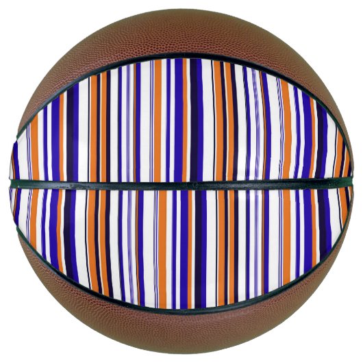 Leuke blauwe oranje strepen basketbal (Voorkant)