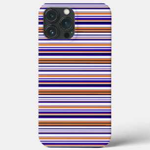 Leuke blauwe oranje strepen Case-Mate iPhone case
