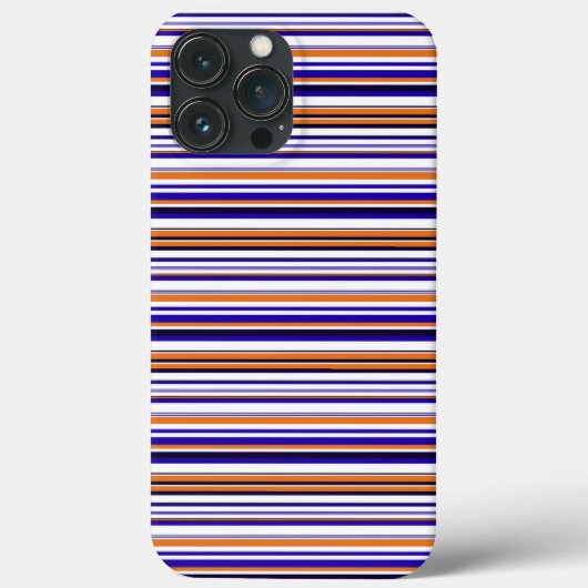 Leuke blauwe oranje strepen Case-Mate iPhone case (Achterkant)