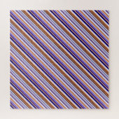 Leuke blauwe oranje strepen legpuzzel (Horizontaal)