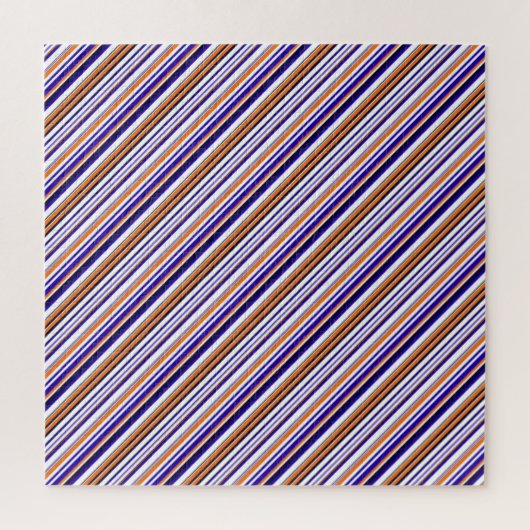 Leuke blauwe oranje strepen legpuzzel (Verticaal)