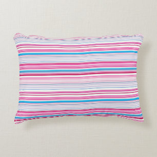 Leuke blauwe roze strepen accent kussen