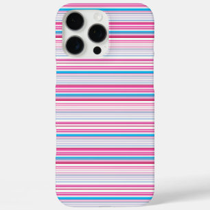 Leuke blauwe roze strepen iPhone 16 pro max hoesje