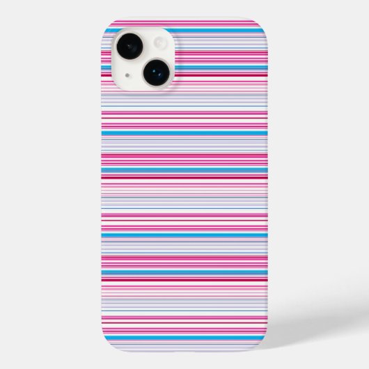 Leuke blauwe roze strepen Case-Mate iPhone case (Achterkant)