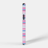 Leuke blauwe roze strepen iPhone hoesje (Rechterkant)
