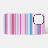 Leuke blauwe roze strepen iPhone hoesje (Achterkant horizontaal)