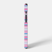 Leuke blauwe roze strepen iPhone hoesje (Linkerkant)