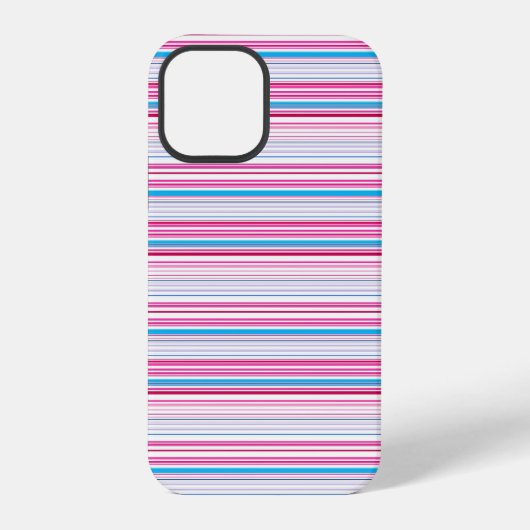 Leuke blauwe roze strepen iPhone hoesje (Achterkant)