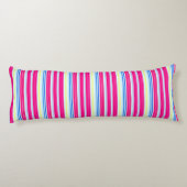 Leuke blauwe roze strepen lichaamskussen (Achterkant)