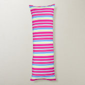 Leuke blauwe roze strepen lichaamskussen (Achterkant (Verticaal))