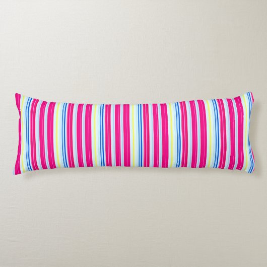 Leuke blauwe roze strepen lichaamskussen (Voorkant)