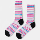 Leuke blauwe roze strepen sokken (Links)